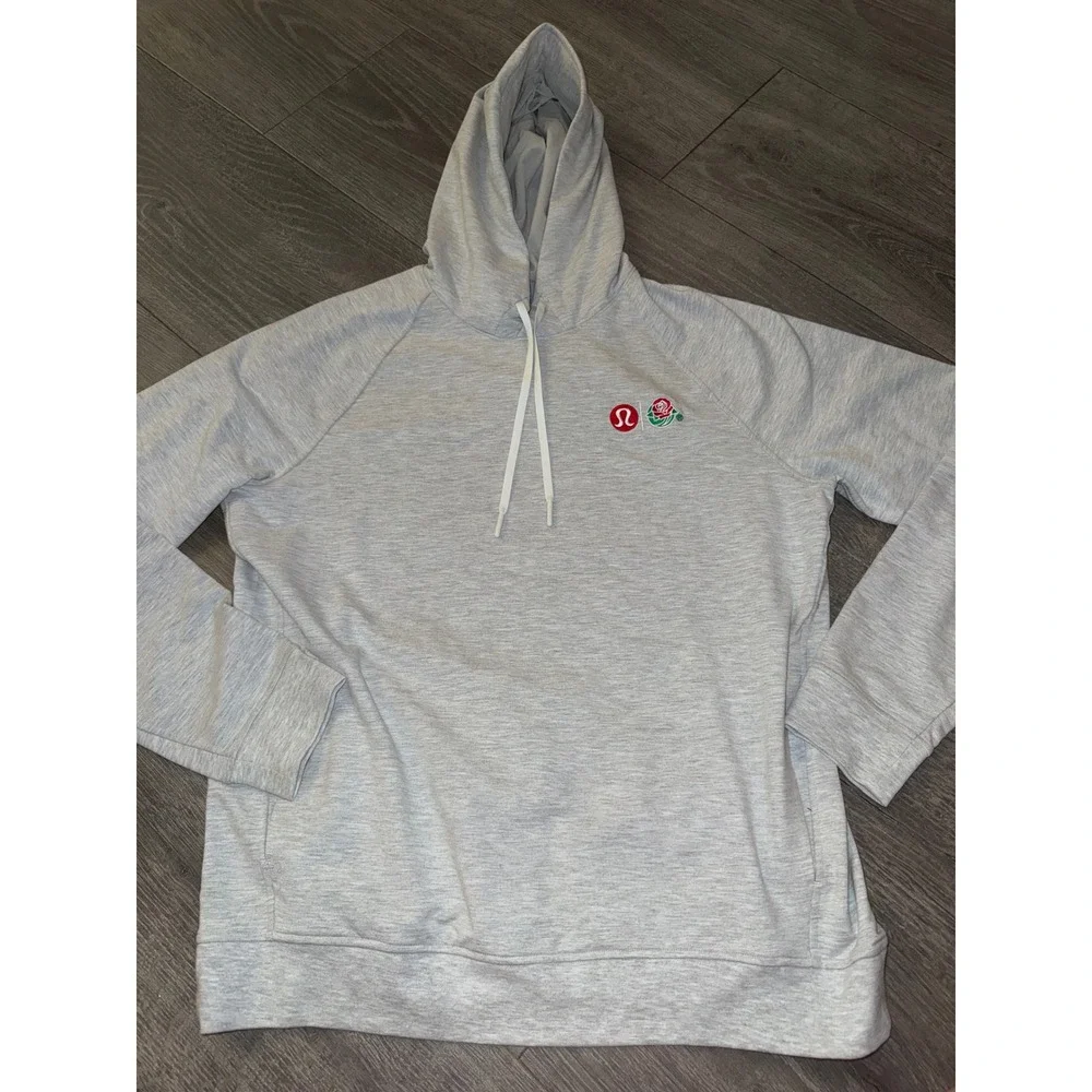 Lululemon Mens City Sweat Hoodie Rose Bowl Game Heathered Grey Large LM3ATLS